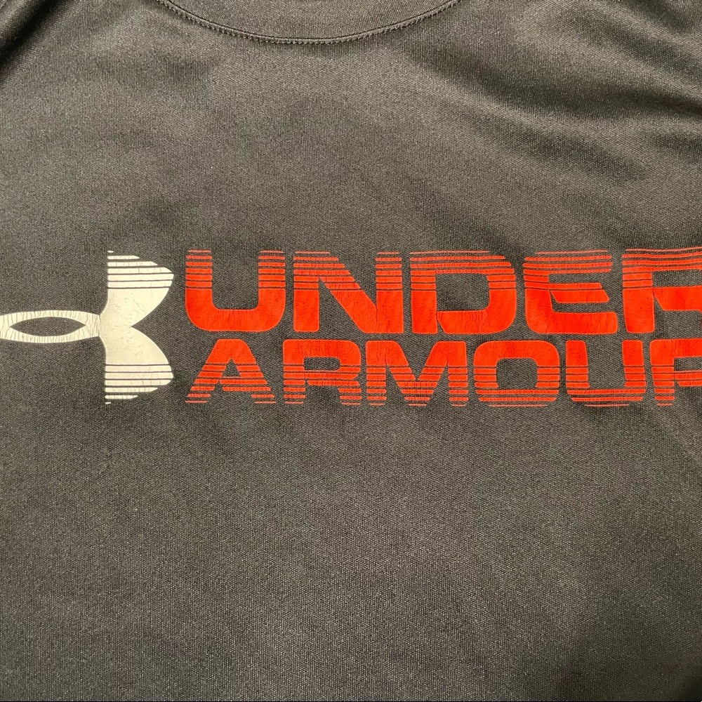 Under Armour HEATGEAR Men’s Logo Training T-Shirt - Black/Red - Size L - Picture 3 of 5